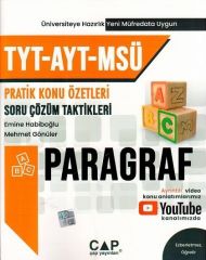 Çap Yayınları YKS TYT AYT MSÜ Paragraf Pratik Konu Özetli Soru Çözüm Taktikleri Çap Yayınları