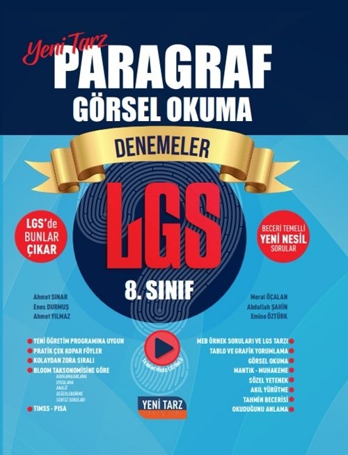 Yeni Tarz 8. Sınıf LGS Paragraf Görsel Okuma Branş Denemeleri Yeni Tarz Yayınları