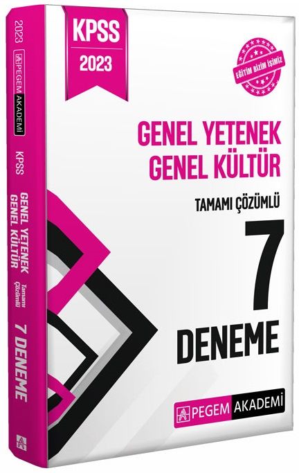 SÜPER FİYAT - Pegem 2023 KPSS Genel Yetenek Genel Kültür 7 Deneme Çözümlü Pegem Akademi Yayınları