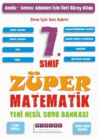 Platon 7. Sınıf Matematik Züper Soru Bankası Platon Yayınları