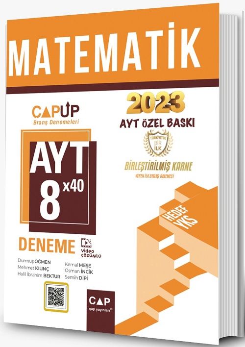 Çap Yayınları 2023 YKS AYT Matematik Birleştirilmiş Karne 8x40 UP Deneme Özel Baskı Çap Yayınları