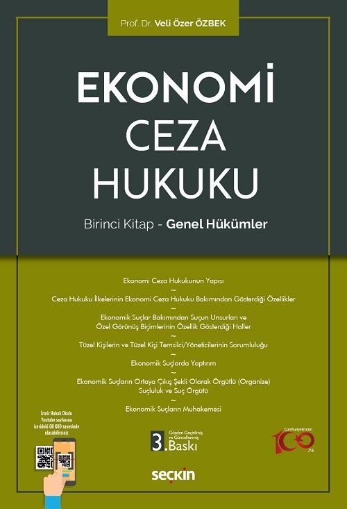 Seçkin Ekonomi Ceza Hukuku Birinci Kitap Genel Hükümler 3. Baskı - Veli Özer Özbek Seçkin Yayınları