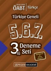 Pegem 2019 ÖABT Türkçe Öğretmenliği Türkiye Geneli 3 Deneme (5.6.7) Pegem Akademi Yayınları