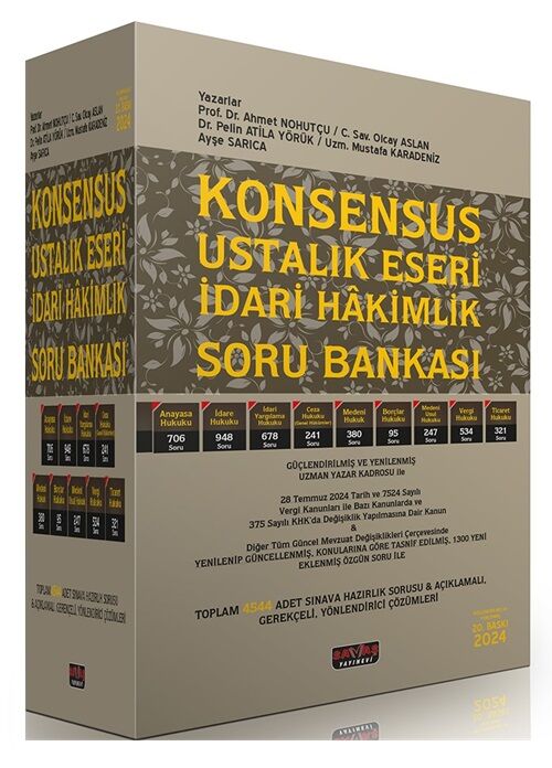 Savaş 2024 KONSENSUS İdari Hakimlik Ustalık Eseri Soru Bankası Modüler Set 20. Baskı - Ahmet Nohutçu Savaş Yayınları