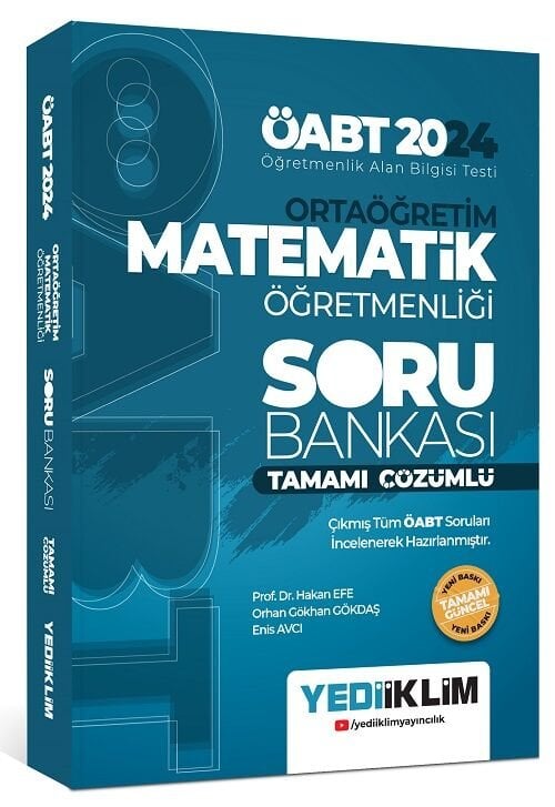 Yediiklim 2024 ÖABT Lise Ortaöğretim Matematik Öğretmenliği Soru Bankası Çözümlü Yediiklim Yayınları