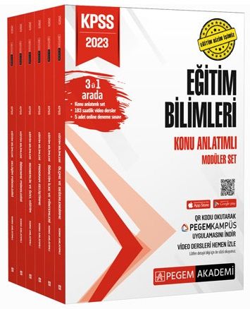 SÜPER FİYAT - Pegem 2023 KPSS Eğitim Bilimleri Konu Anlatımlı Modüler Set Video Destekli Pegem Akademi Yayınları