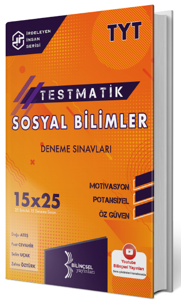 Bilinçsel YKS TYT Sosyal Bilimler Testmatik 15x25 Deneme Sınavı Bilinçsel Yayınları