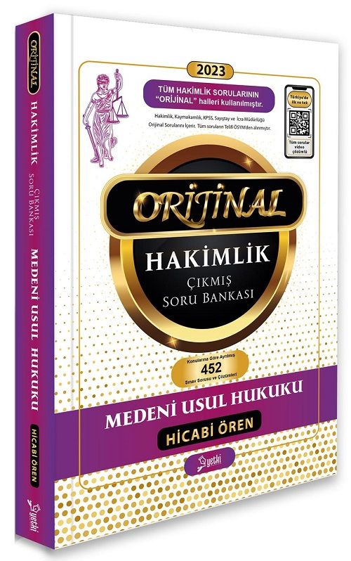 Yetki 2023 Hakimlik Kaymakamlık KPSS İcra Müdürlüğü Medeni Usul Hukuku ORİJİNAL Çıkmış Soru Bankası - Hicabi Ören Yetki Yayıncılık