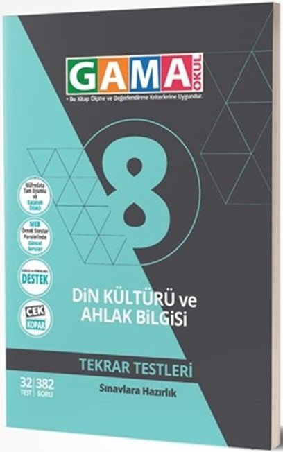 Gama 8. Sınıf Din Kültürü ve Ahlak Bilgisi Tekrar Testleri Gama Yayınları