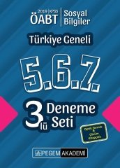 Pegem 2019 ÖABT Sosyal Bilgiler Öğretmenliği Türkiye Geneli 3 Deneme (5.6.7) Pegem Akademi Yayınları