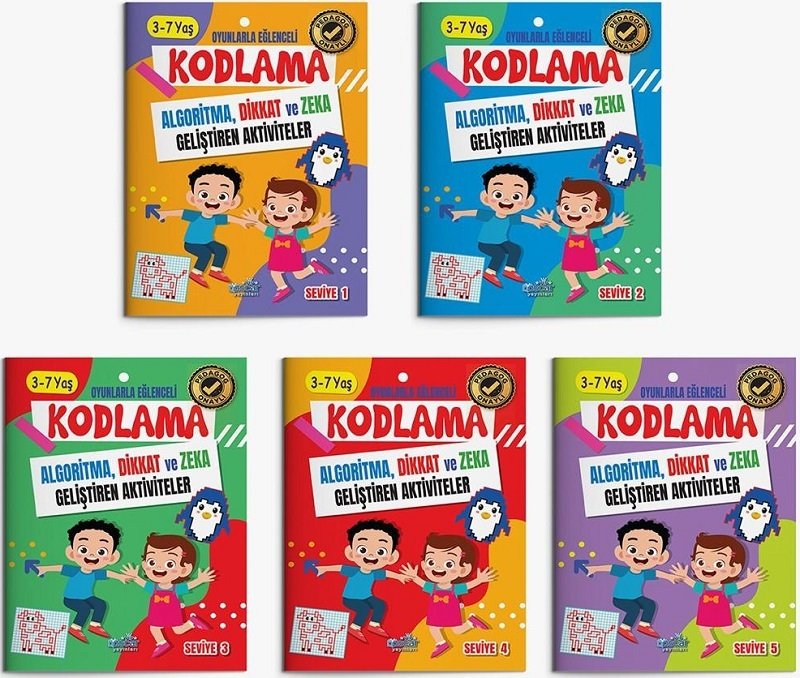 Oscar Okul Öncesi 3-7 Yaş Oyunlarla Eğlenceli Kodlama Seti (5 Kitap) Oscar Yayınları