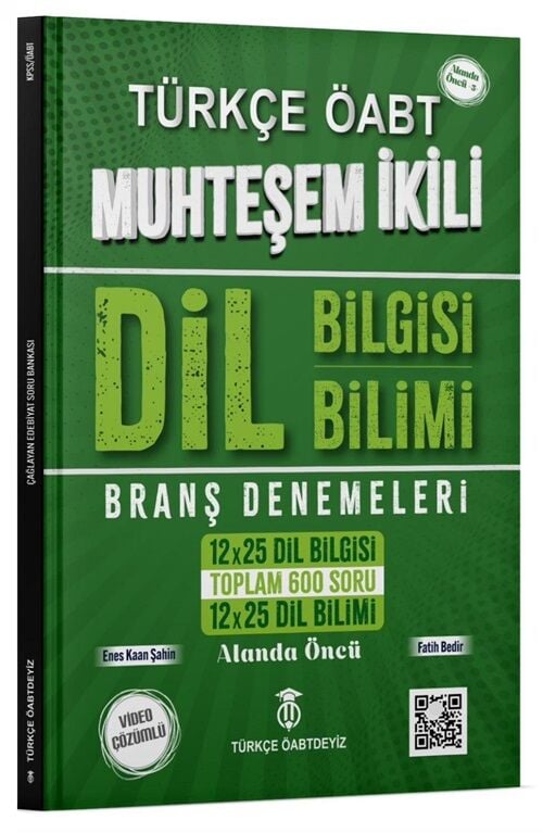 Türkçe ÖABTDEYİZ ÖABT Türkçe Dil Bilgisi-Dil Bilimi Muhteşem İkili Branş Denemeleri - Enes Kaan Şahin Türkçe ÖABTDEYİZ