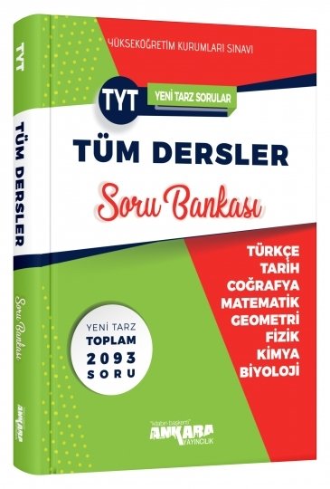 Ankara Yayıncılık YKS TYT Tüm Dersler Soru Bankası Ankara Yayıncılık