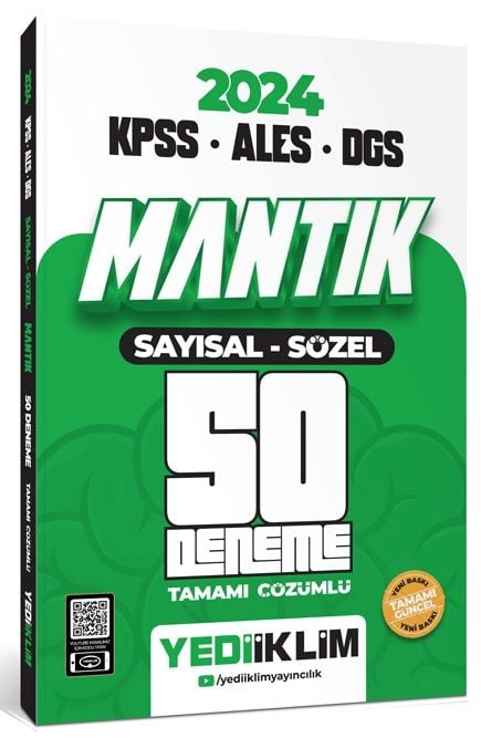 Yediiklim 2024 KPSS ALES DGS Sayısal Sözel Mantık 50 Deneme Çözümlü Yediiklim Yayınları