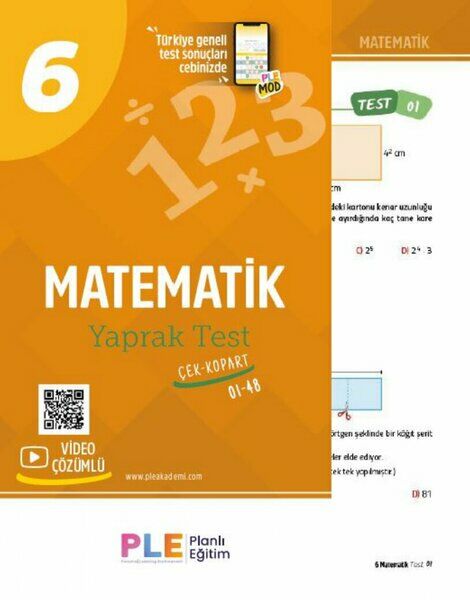 Birey PLE 6. Sınıf Matematik 32 Yaprak Test Birey Yayınları