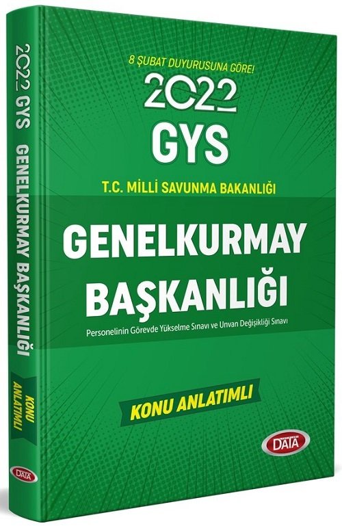 Data 2022 GYS Genelkurmay Başkanlığı Personeli Konu Anlatımlı Hazırlık Kitabı Görevde Yükselme Data Yayınları