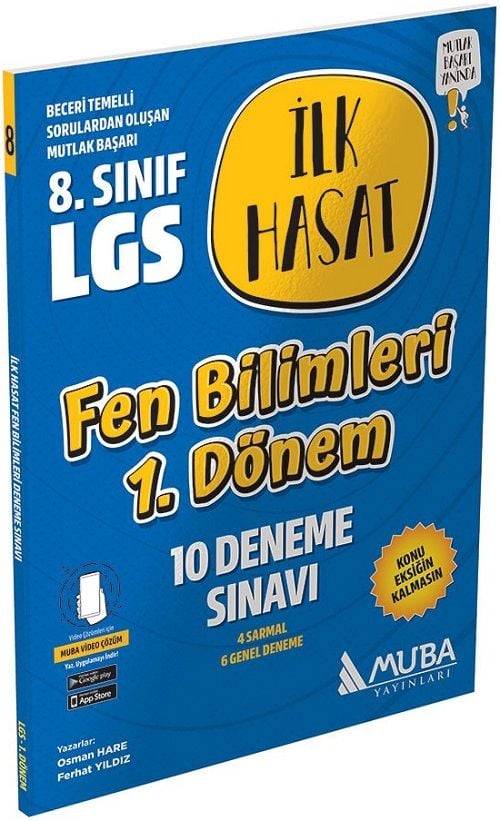 Muba 8. Sınıf LGS Fen Bilimleri 1. Dönem İlk Hasat 10 Deneme Muba Yayınları