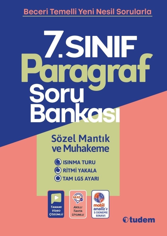 Tudem 7. Sınıf Paragraf Soru Bankası Tudem Yayınları