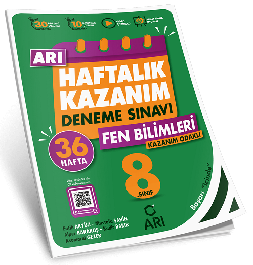 Arı Yayınları 8. Sınıf Fen Bilimleri Haftalık Kazanım Denemeleri Arı Yayınları