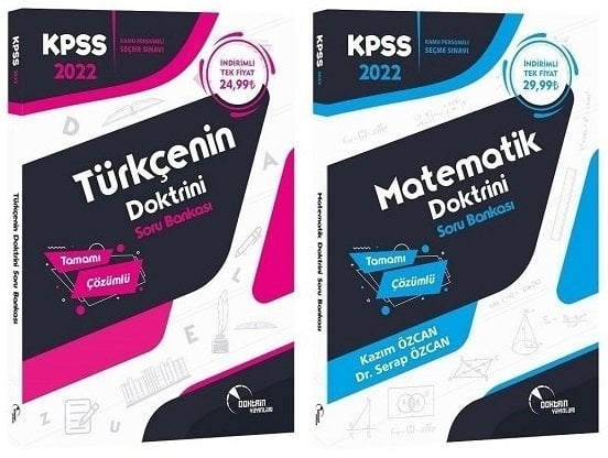 SÜPER FİYAT - Doktrin 2022 KPSS Türkçe + Matematik Soru Bankası 2 li Set Doktrin Yayınları