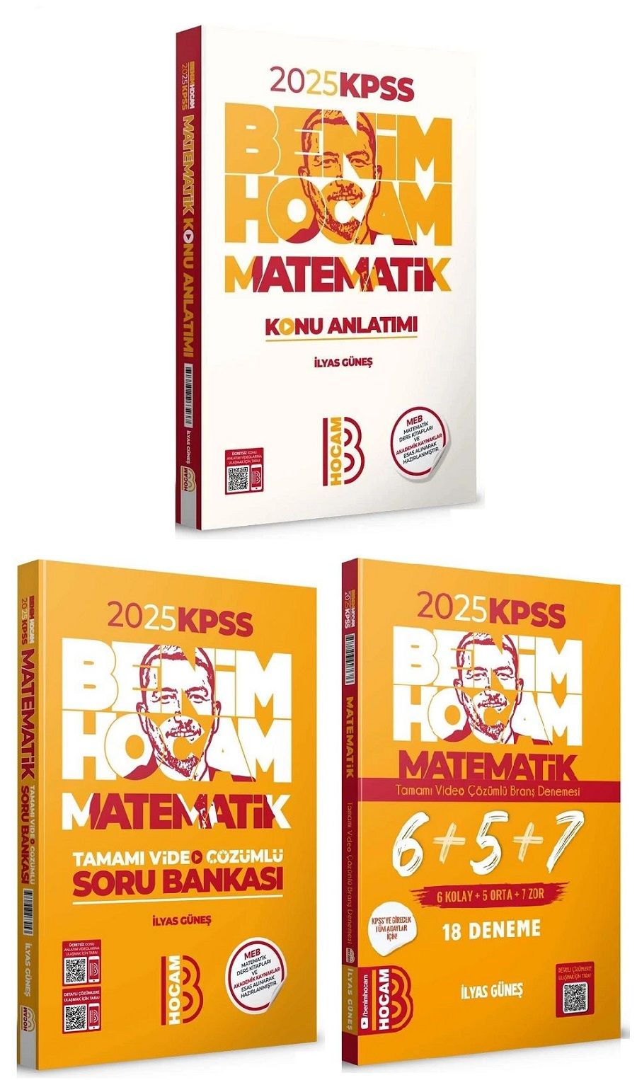 Benim Hocam 2025 KPSS Matematik Konu Anlatımı + Soru Bankası + 18 Deneme 3 lü Set - İlyas Güneş Benim Hocam Yayınları