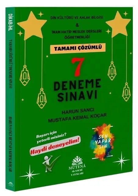 Mutena Akademi ÖABT Din Kültürü ve Ahlak Bilgisi Öğretmenliği 7 Deneme Çözümlü - Harun Sancı Mutena Akademi Yayınları