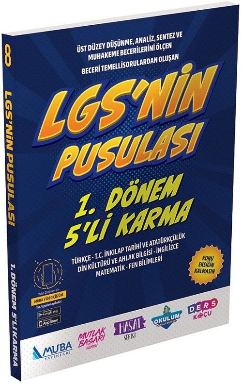 Muba 8. Sınıf LGS nin Pusulası 1. Dönem 5 li Karma Deneme Muba Yayınları