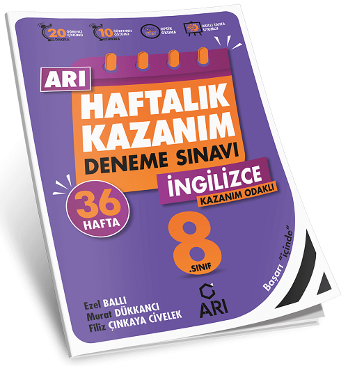 Arı Yayınları 8. Sınıf İngilizce Haftalık Kazanım Denemeleri Arı Yayınları