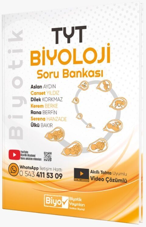 Biyotik YKS TYT Biyoloji Soru Bankası Video Çözümlü Biyotik Yayınları