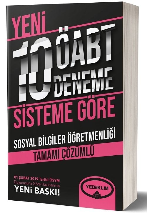 Yediiklim ÖABT Sosyal Bilgiler Öğretmenliği Yeni Sistem 10 Deneme Çözümlü Yediiklim Yayınları