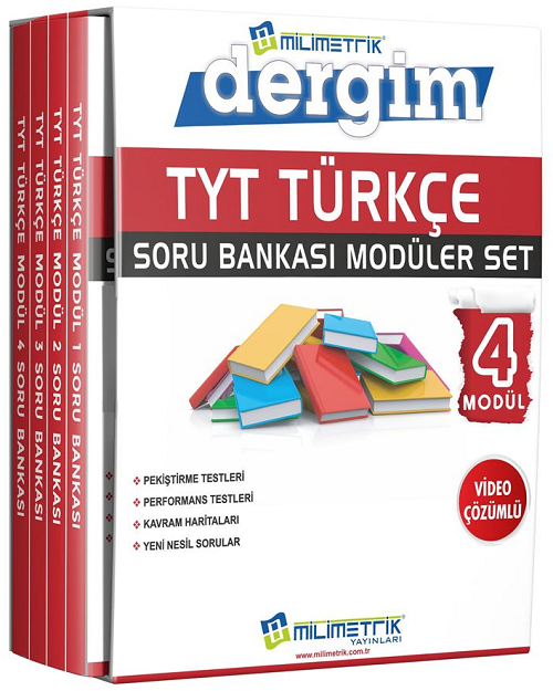 SÜPER FİYAT - Milimetrik YKS TYT Türkçe Soru Bankası 4 lü Modüler Set Milimetrik Yayınları