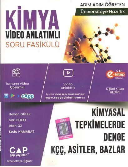 Çap Yayınları Üniversite Hazırlık Kimya Kimyasal Tepkimelerde Denge Kçç Asitler Bazlar Konu Anlatımlı Soru Bankası Video Çözümlü Çap Yayınları