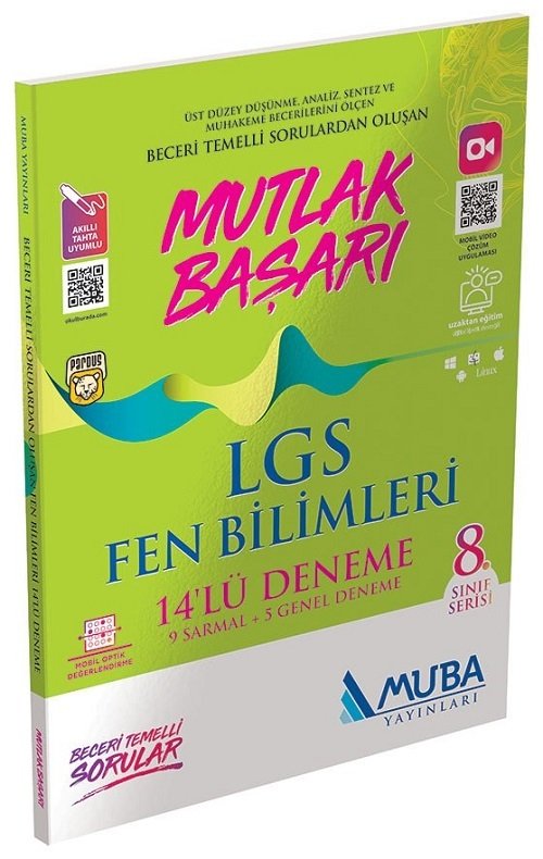 Muba 8. Sınıf LGS Fen Bilimleri Mutlak Başarı 14 Deneme Muba Yayınları