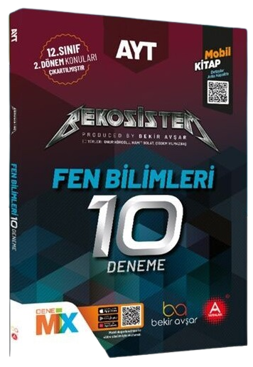 A Yayınları YKS AYT Fen Bilimleri Bekosistem 10 Deneme Video Çözümlü A Yayınları