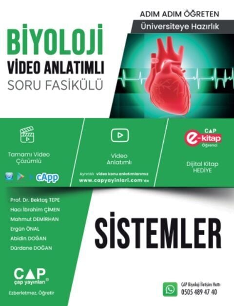 Çap Yayınları YKS TYT AYT Biyoloji Sistemler Video Anlatımlı Soru Fasikülü Çap Yayınları