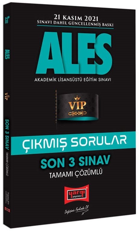 Yargı 2022 ALES VIP Çıkmış Sorular Son 3 Sınav Çözümlü Yargı Yayınları