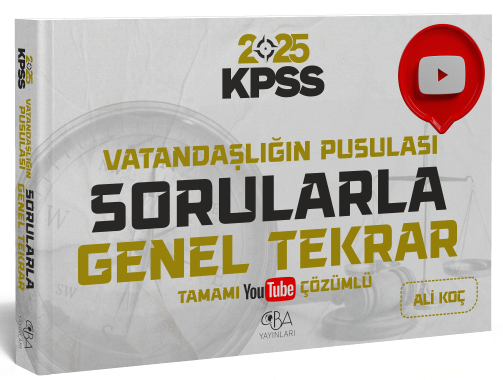 CBA Yayınları 2025 KPSS Vatandaşlık Vatandaşlığın Pusulası Sorularla Genel Tekrar - Ali Koç CBA Yayınları