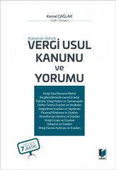 Adalet Vergi Usul Kanunu ve Yorumu 7. Baskı - Kemal Çağlar Adalet Yayınevi