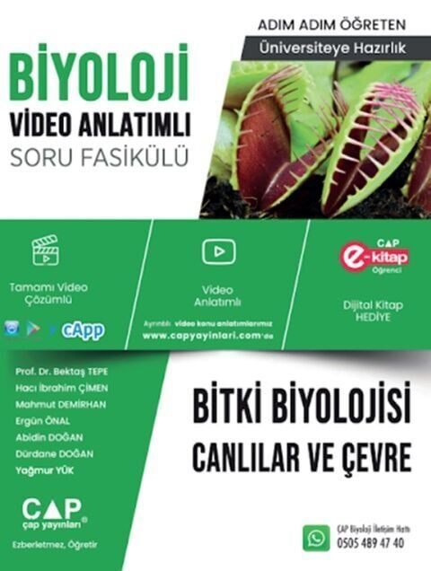 Çap Yayınları YKS TYT AYT Biyoloji Bitki Biyolojisi, Canlılar ve Çevre Video Anlatımlı Soru Fasikülü Çap Yayınları