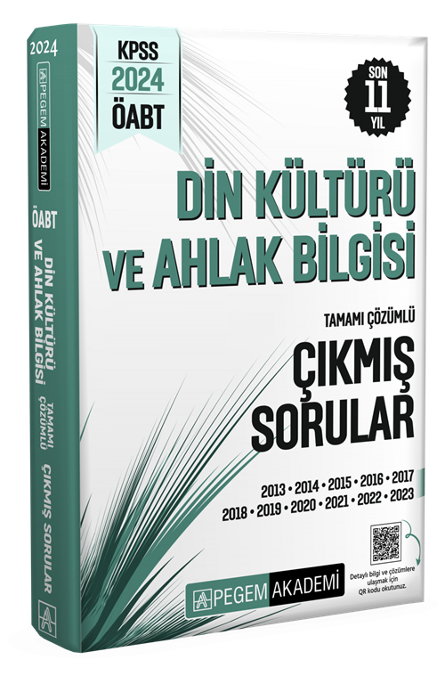 Pegem 2024 ÖABT Din Kültürü ve Ahlak Bilgisi Öğretmenliği Çıkmış Sorular Çözümlü Pegem Akademi Yayınları