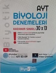 Biyotik YKS AYT Biyoloji Kazanım Sınırlı 30x13 Deneme Video Çözümlü Biyotik Yayınları