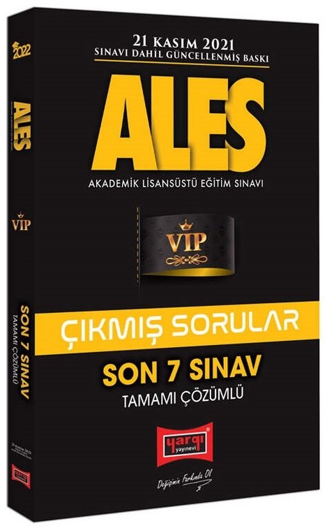 Yargı 2022 ALES VIP Çıkmış Sorular Son 7 Sınav Çözümlü Yargı Yayınları