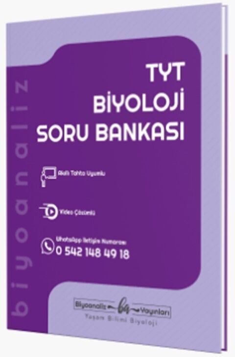 Biyoanaliz YKS TYT Biyoloji Soru Bankası Video Çözümlü Biyoanaliz Yayınları