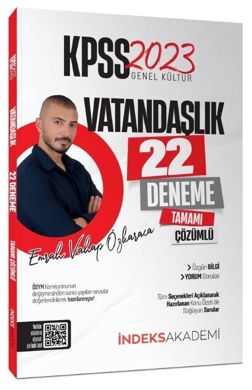 SÜPER FİYAT - İndeks Akademi 2023 KPSS Vatandaşlık 22 Deneme Çözümlü - Emrah Vahap Özkaraca İndeks Akademi Yayıncılık