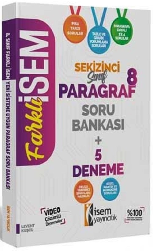 İsem LGS 8. Sınıf Farklı İsem Paragraf Soru Bankası + 5 Deneme İsem Yayıncılık