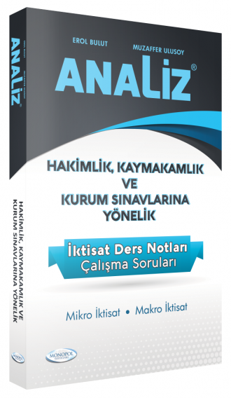 Monopol Analiz Hakimlik, Kaymakamlık İktisat Ders Notları ve Çalışma Soruları Monopol Yayınları