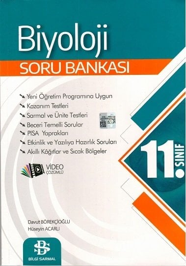 Bilgi Sarmal 11. Sınıf Biyoloji Soru Bankası Video Çözümlü Bilgi Sarmal Yayınları