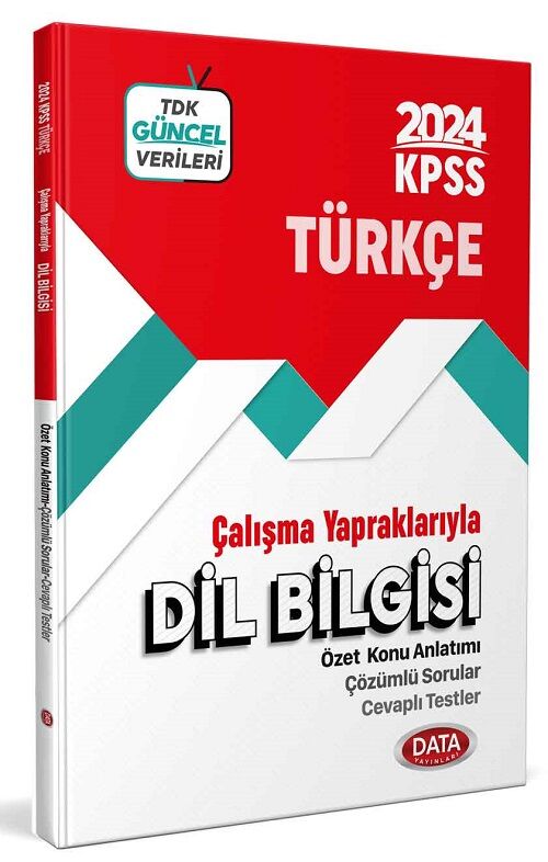 Data 2024 KPSS Dil Bilgisi Çalışma Yapraklarıyla Özet Konu Soru Çözümlü Data Yayınları