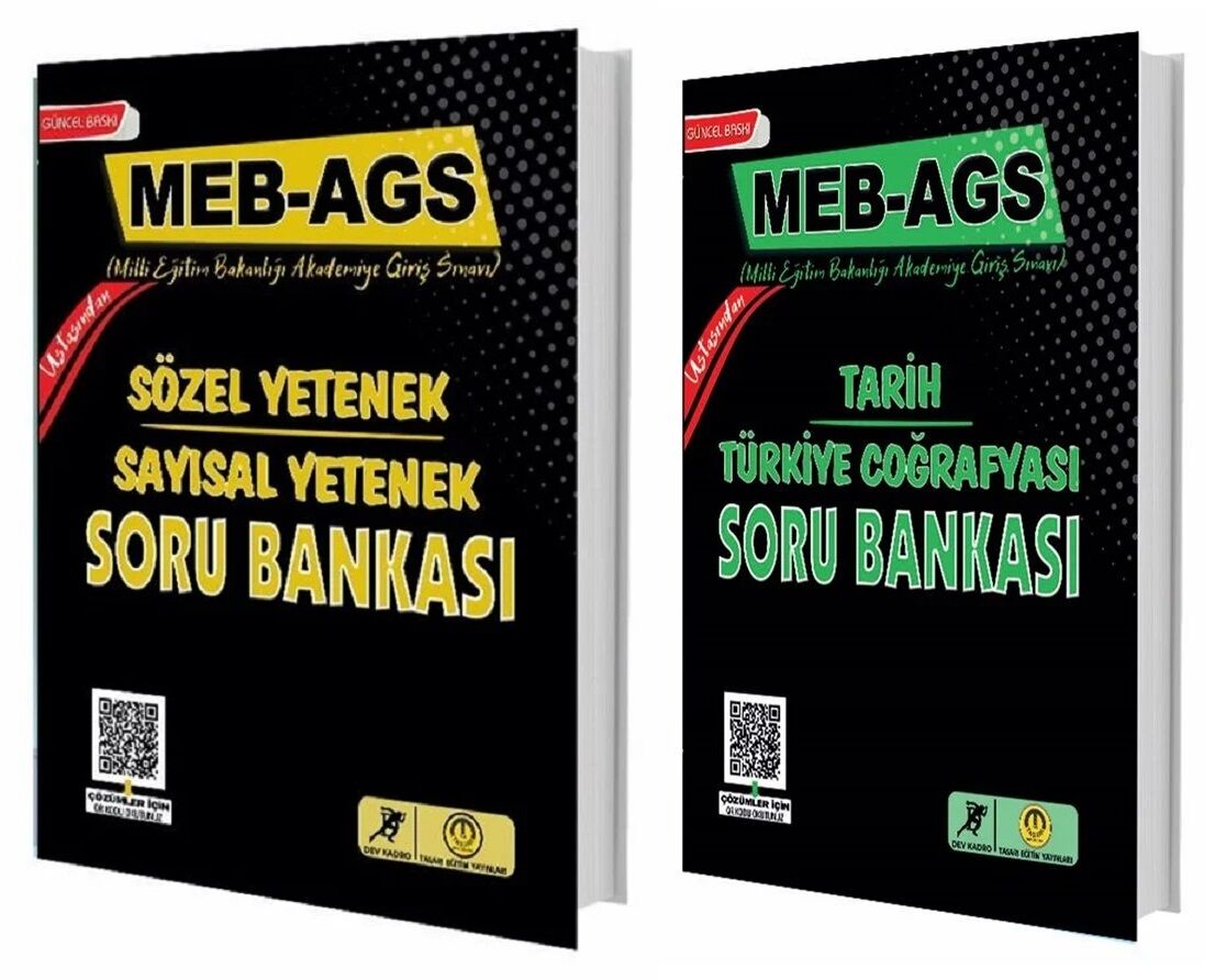 Tasarı Dev Kadro MEB-AGS Sözel-Sayısal Yetenek + Tarih-Türkiye Coğrafyası Soru Bankası 2 li Set Tasarı Yayınları