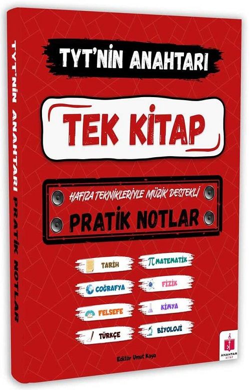 Anahtar Kitap YKS TYT nin Anahtarı Hafıza Teknikleriyle Müzik Destekli Pratik Notlar Tek Kitap Anahtar Kitap